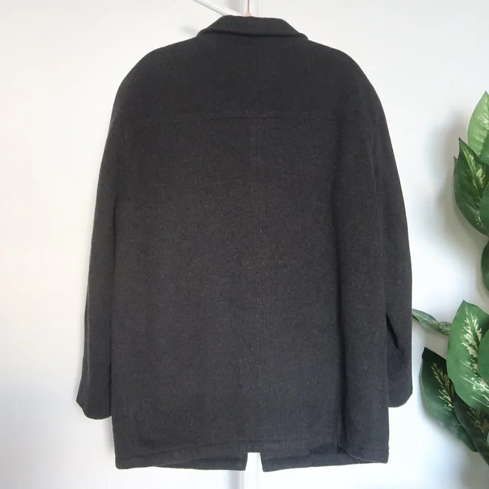 J. Crew Grey Wool Zipper Front Collared Coat / Jacket Size Medium M